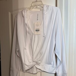 Fabletics White Twist Front Sydney Hoodie